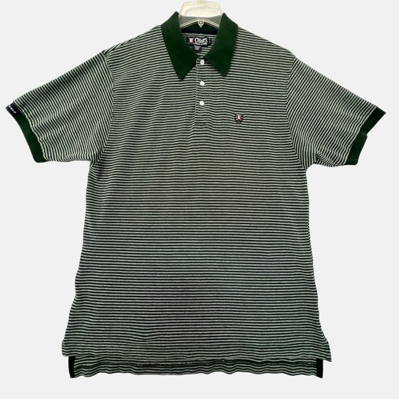 Chaps Other - Vintage Chaps Ralph Lauren Golf Polo Shirt Short Sleeve Green Stripe Mens Large